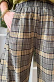 Patrick Plaid Brushed Cotton 7/8 Barrel Pant Olive